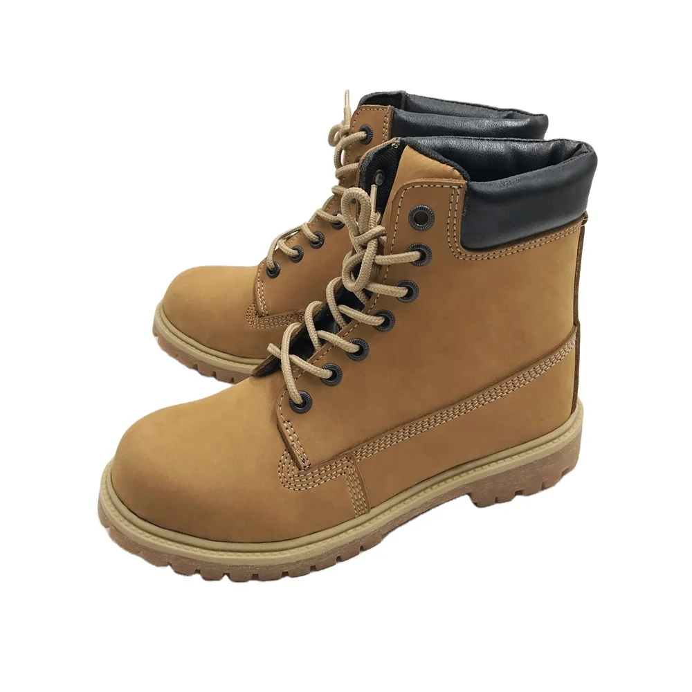 hot selling stylish yellow Nubuck leather safety shoes SRC composite toe outdoor hiking work boots