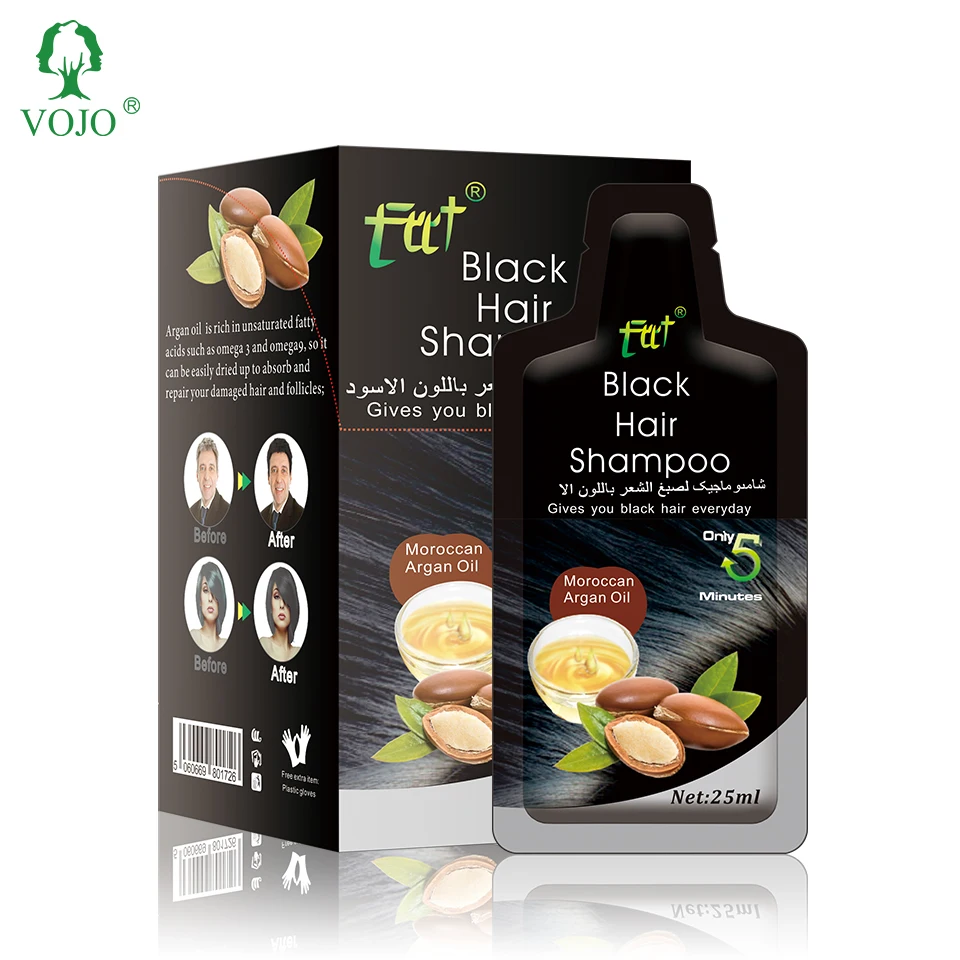 
Guangzhou VOJO Factory Thailand 30ml Wholesale Natural Coloring Cover Gray Hair Brown Black Color Hair Dye Shampoo In Hair Dye 