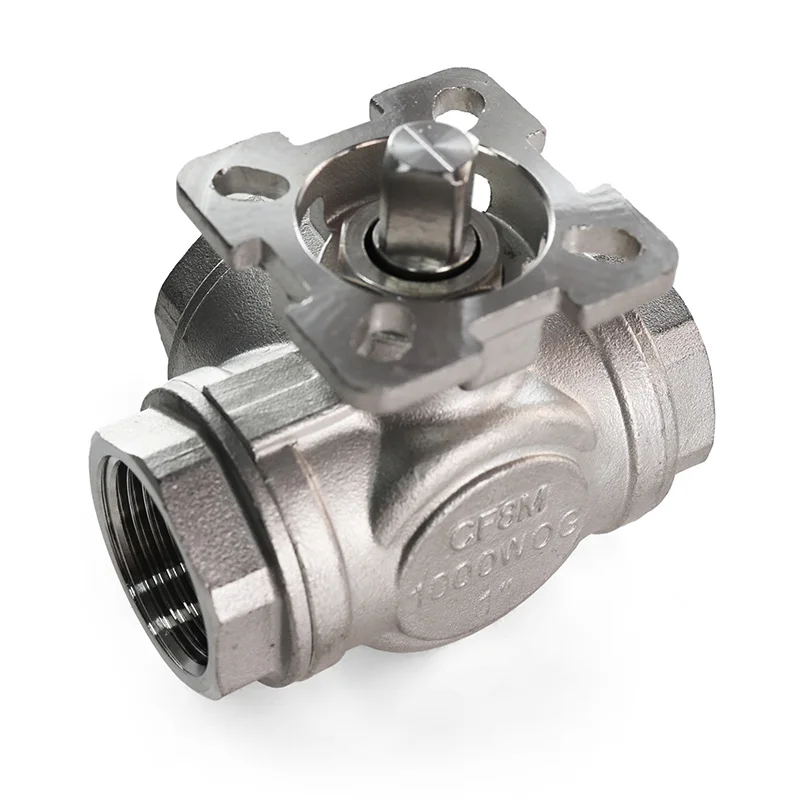 1000 wog Bypass-Valve Stainless Steel High Pressure Three Way Thread Ball Valve