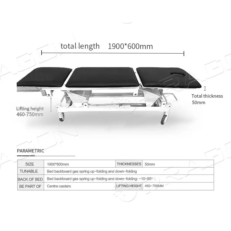 Manufacturer Medical  Electric Examination Bed Foldable Metal Steel Frame Hospital Examination Couch