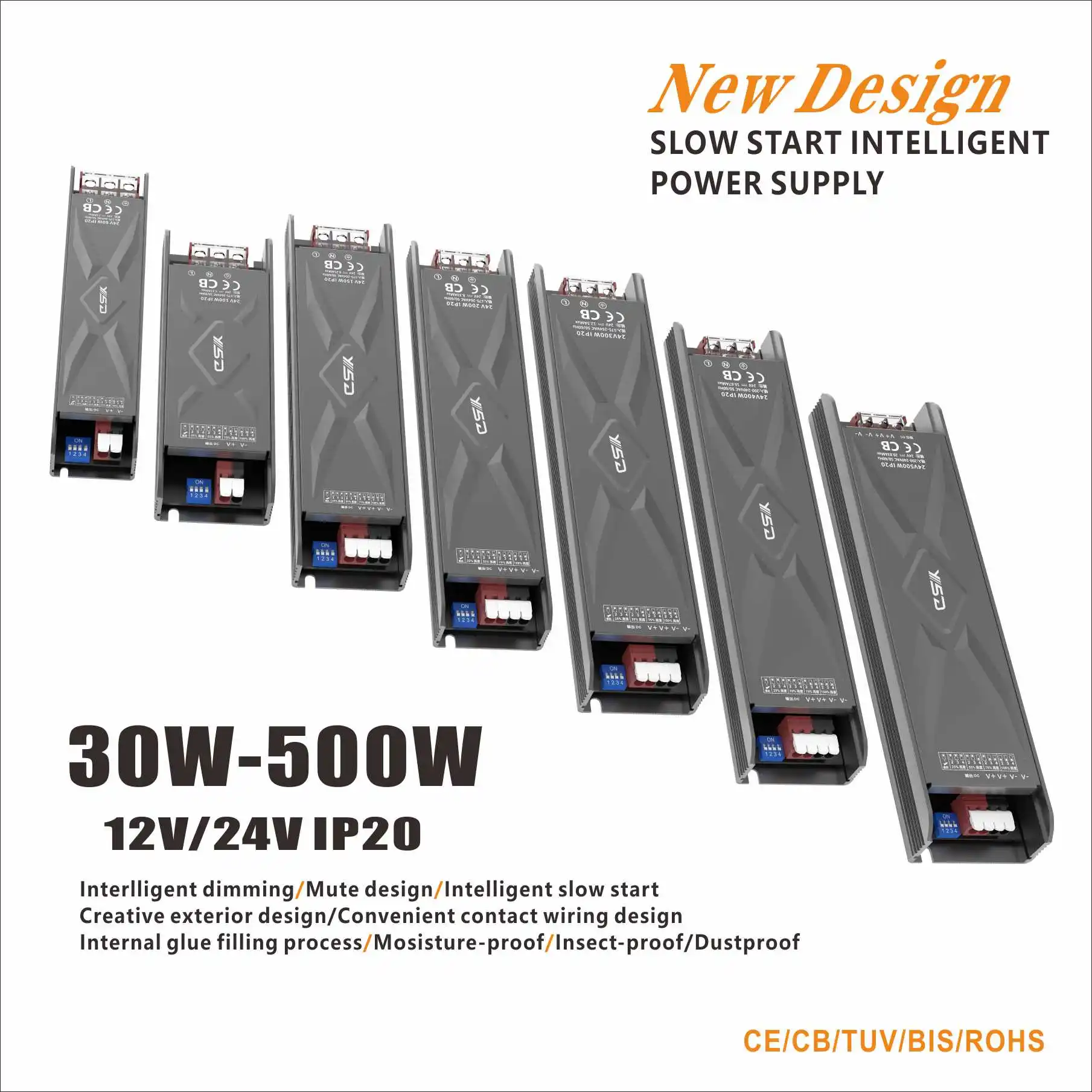 New arrived Switching Power Supply IP20 60W 75W 100W 120W 150W 200W 250W 360W ac to dc 12V 24V LED Driver Power Supply