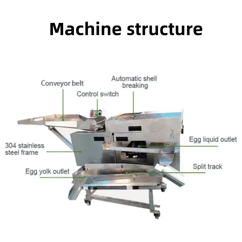 Automatic Egg Shell Crush Crack Processing Line/ SUS Egg White Yolk Separator and Break Machine