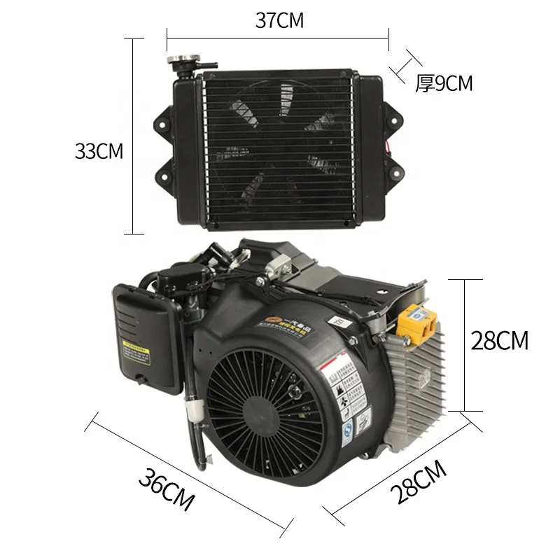 Petrol alternator gasoline electric 48 volt dc range extender 60v 72v 48v water cooling cooled generator