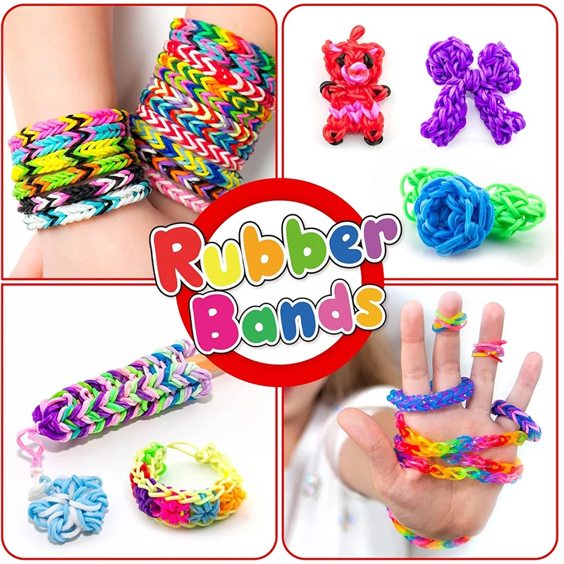 Colorful Rubber Bands DIY Kids Bracelet Handmade Hair Band Kit For Children Girl