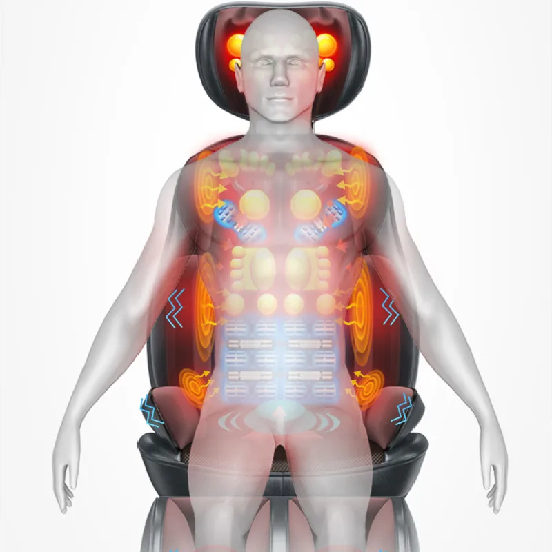 Amazon Hot Sellers PU Leather 4D Massage Seat Neck Back Shiatsu Heating Electric Full Body Car Massage Cushion