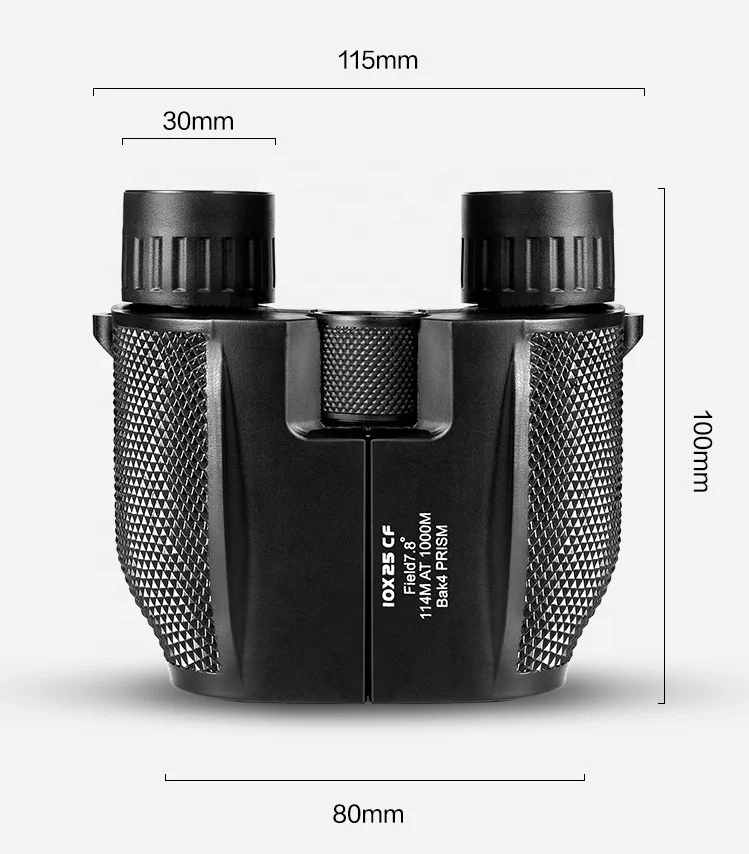 
Custom 10x25 Made In China Children Long Range Army Zoom Bird Watching Opera Mini Binoculars 