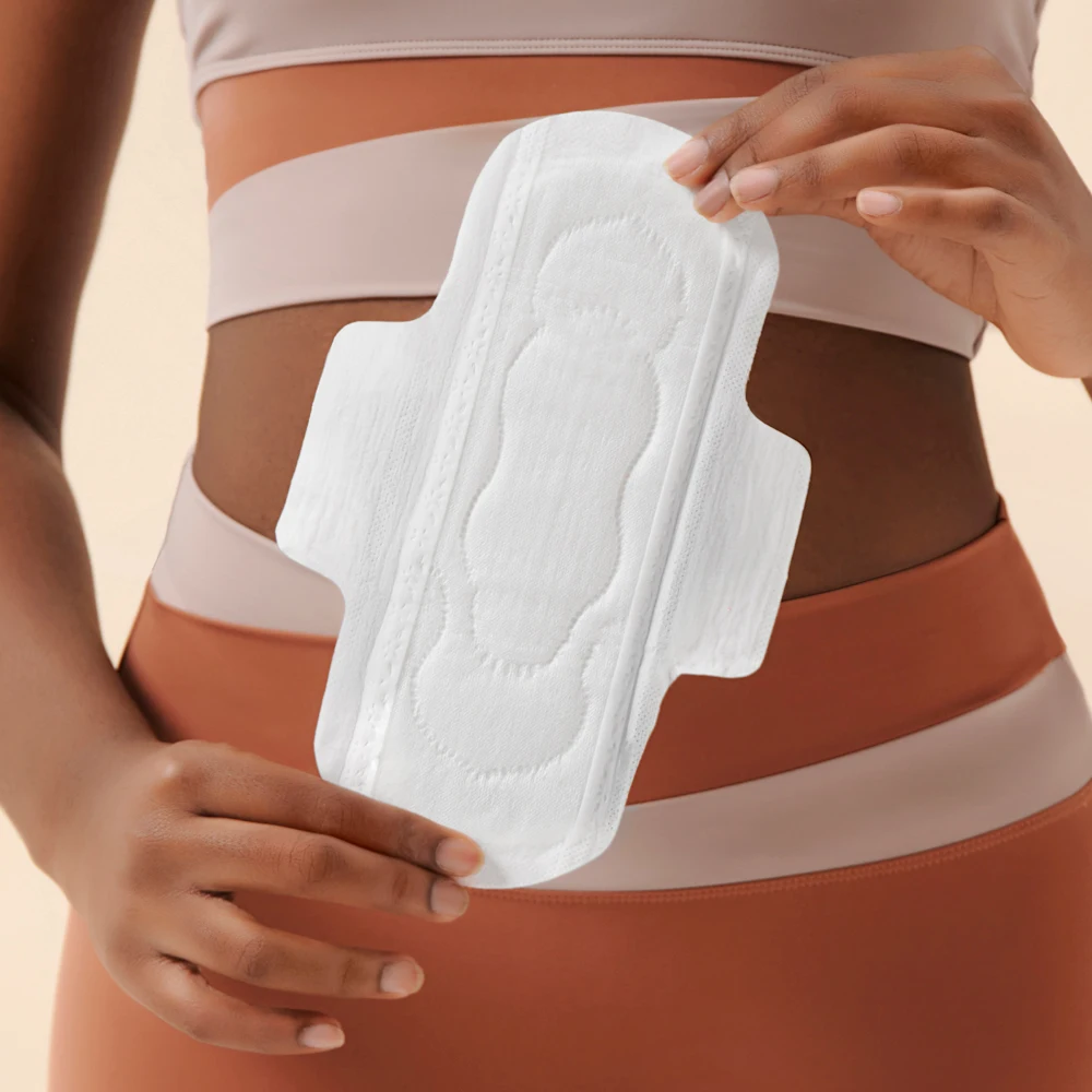 OEM ODM skin-friendly biodegradable pure white 100% pads organic cotton sanitary napkin