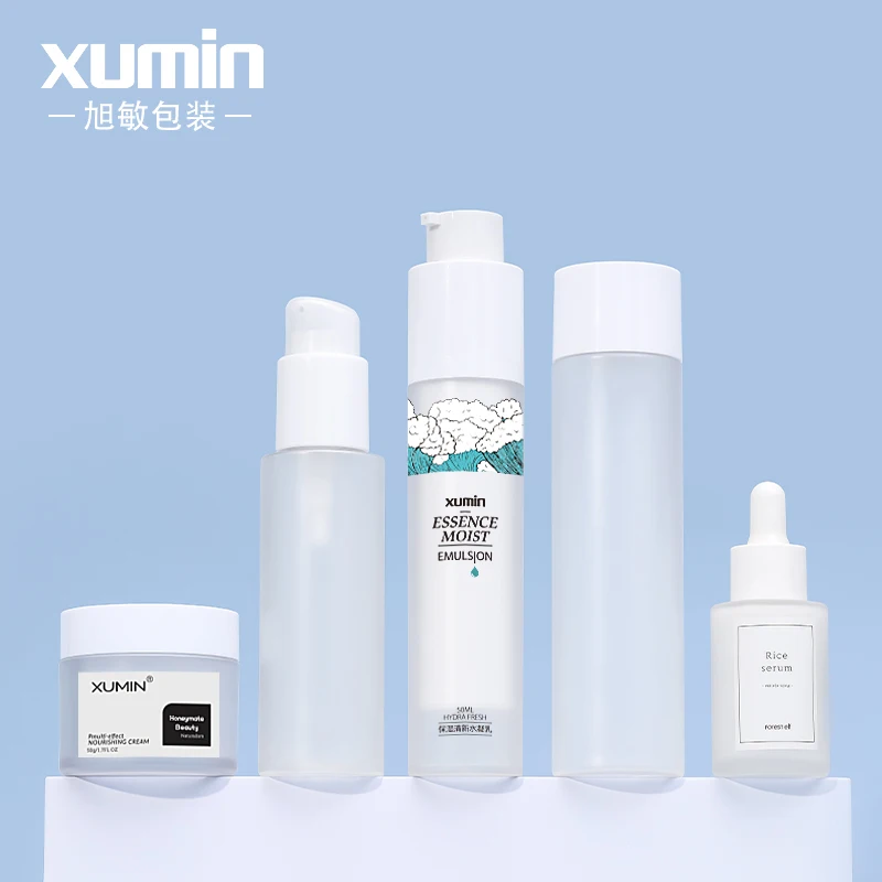 cosmetic skin care bottle set 5oz Screw cap bottle plastic dropper lotion airless pump bottle packaging container skin care set