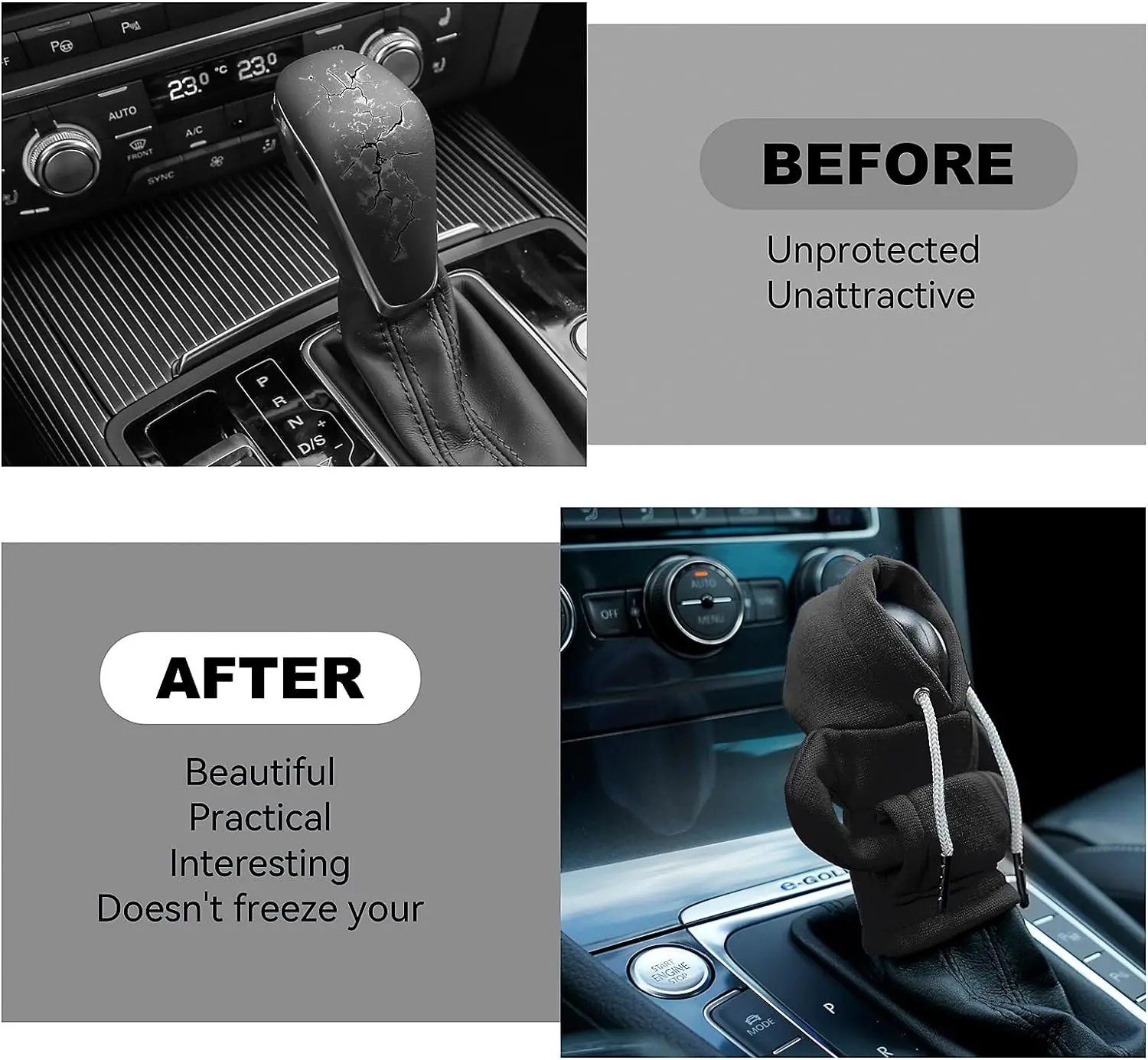 Automotive Interior Universal Gear Shift Knob Cover Fashionable Creativity Mini Sweatshirt Car Gear Hoodie Cover