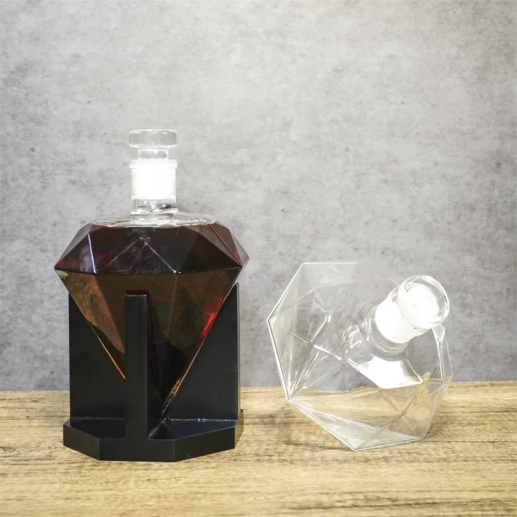 Professional Manufacturer Supplier High Borosilicate Glass Diamond Decanter