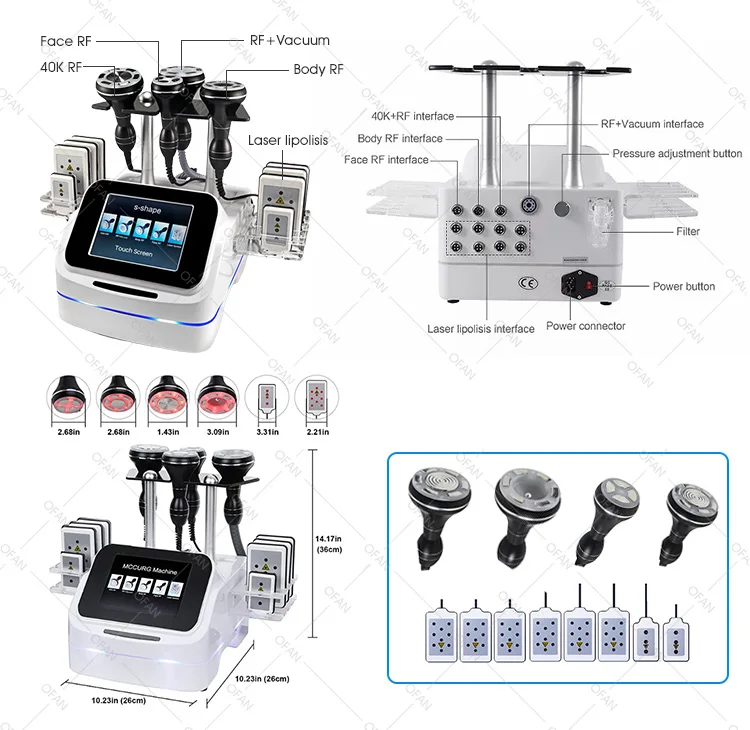 2022 Radio Frequency 40 K 5 In 1 Cavitation Lipolaser Cavitation Machine Ultrasonic For Face Fat Removal