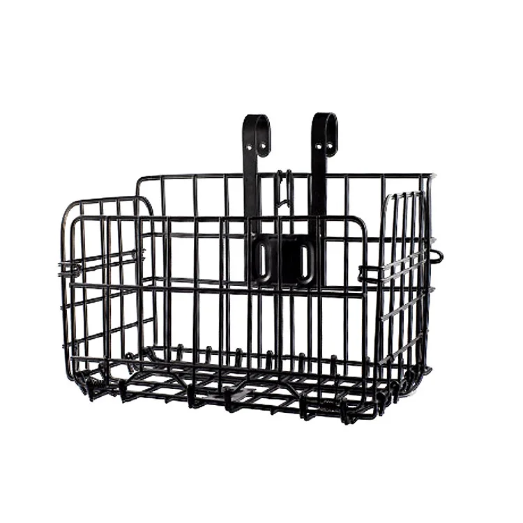 New bike front and rear side hanging thin black silver folding basket