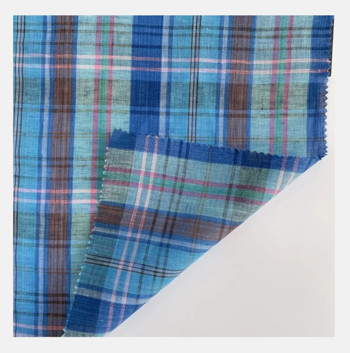 Best selling scarf shirt linen printed fabric school uniform skirt plaid fabric