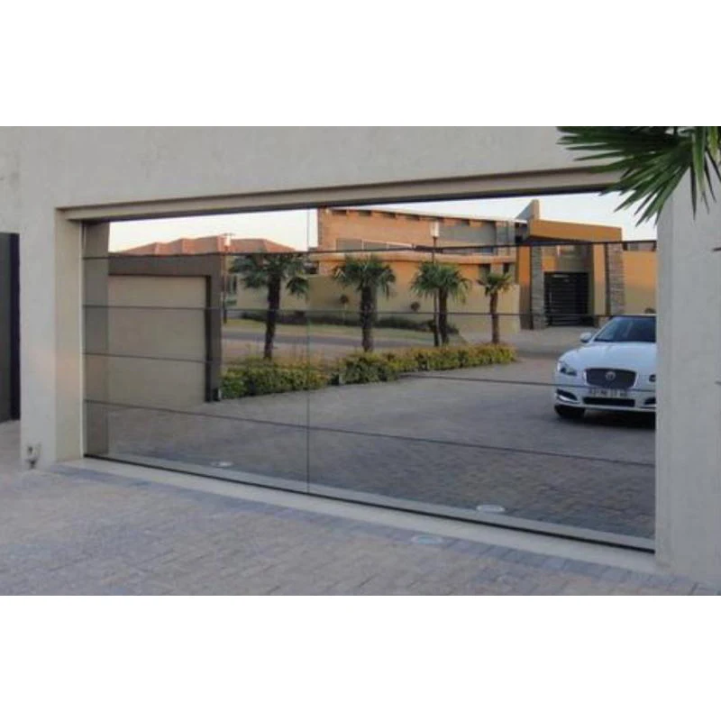 Seeyesdoor Modern Aluminum Tempered Glass Window Garage Door With Hardware Cheap Price For 8 9 10 12 16 X 7 8 9 Sectional Black