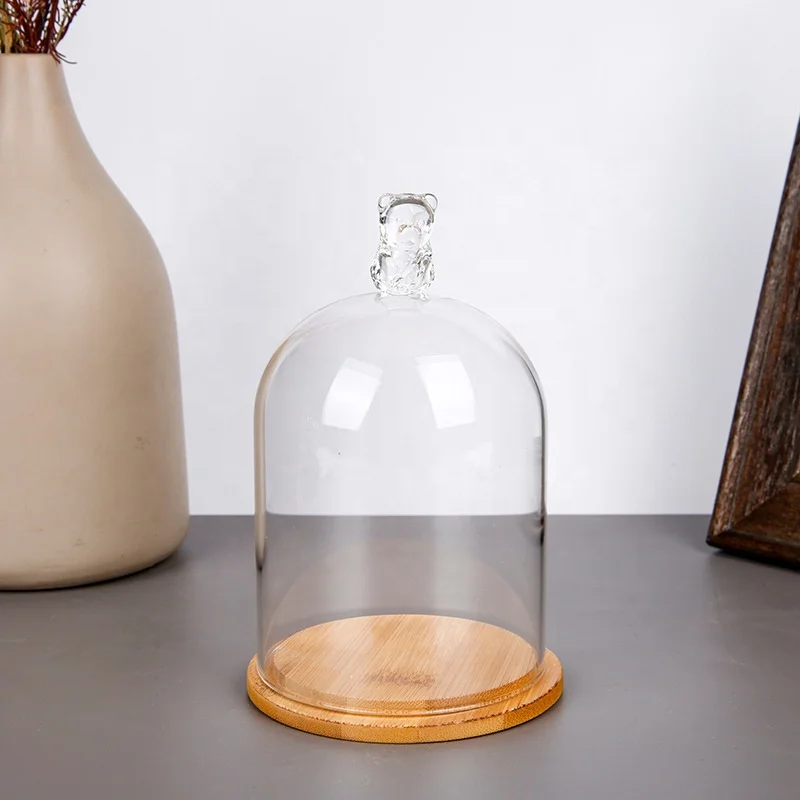 Factory direct wholesale immortal flower transparent dustproof glass cover high borosilicate micro landscape glass cover