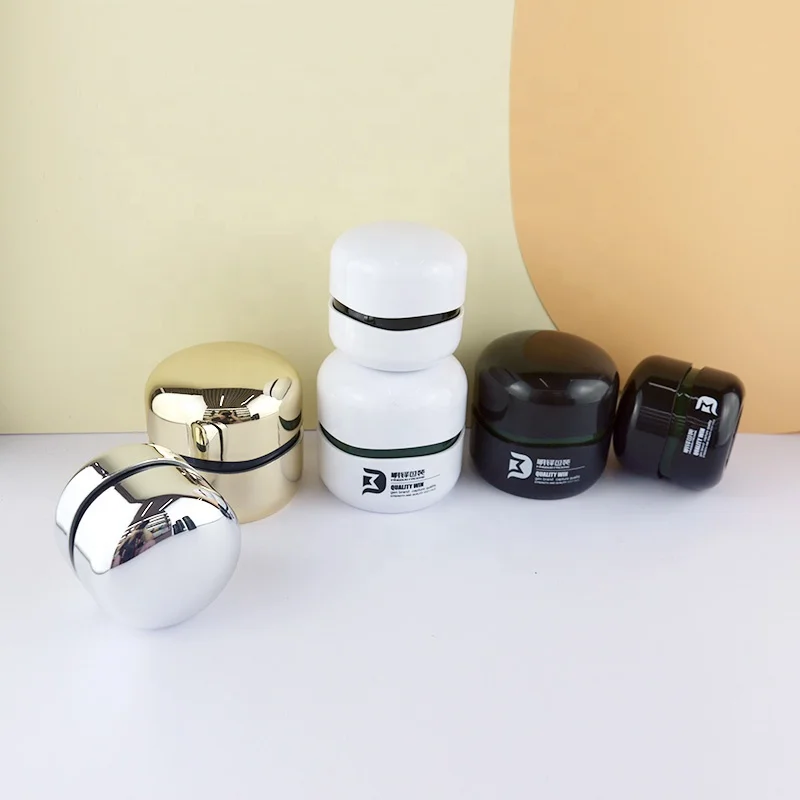 cosmetic Round Pill Capsule Shape Essence sleeping mask mudpack 50G 100g Cream Jar PET PS ABS Double wall Set wide mouth Bottle