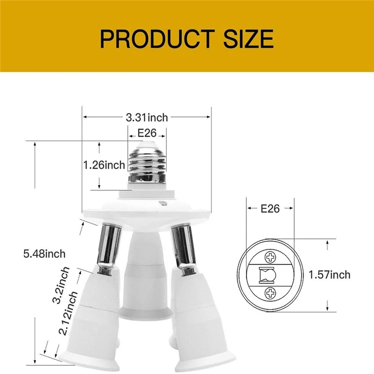 JACKYLED High Quality Wholesale 4 In Pendant Light 360 Degrees Rotation 5in 1 Lamp Base Holder