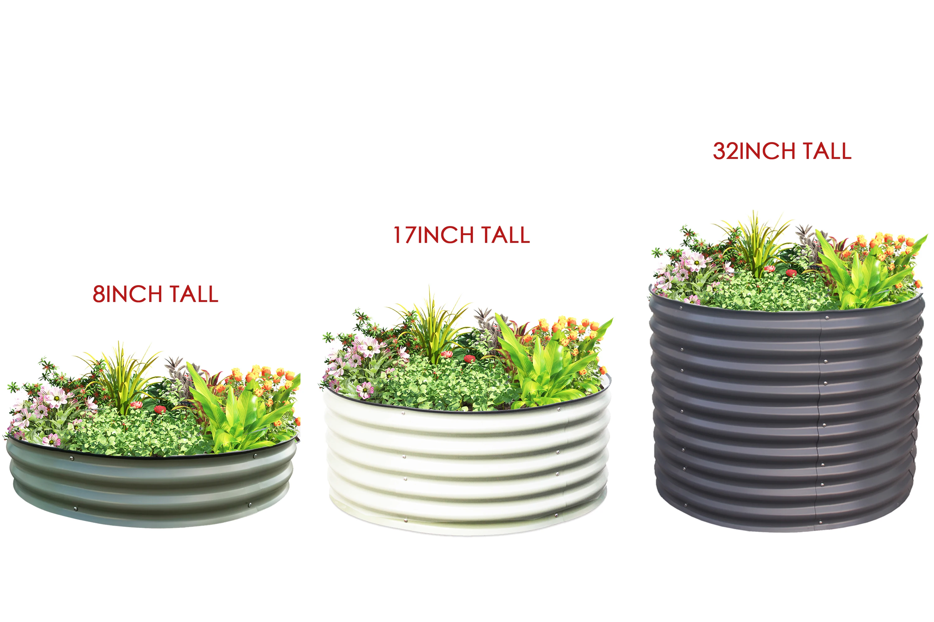 Tree Collar Surrounded Ring Metal Round Aluzinc Raised Garden Bed Outdoor Planter Box