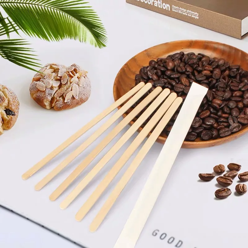 Factory making wooden coffee stirrers coffee sticks