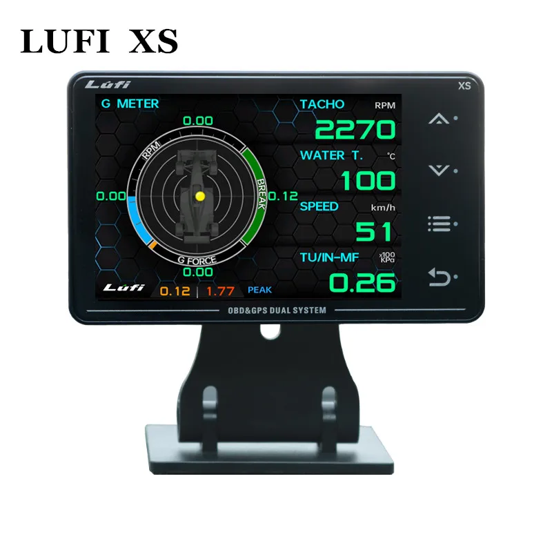 New Lufi  Gauge XS OBD + GPS Car Water Temperature Turbo Oil Temperature G value Gyroscope Multi-function Meter LCD Display