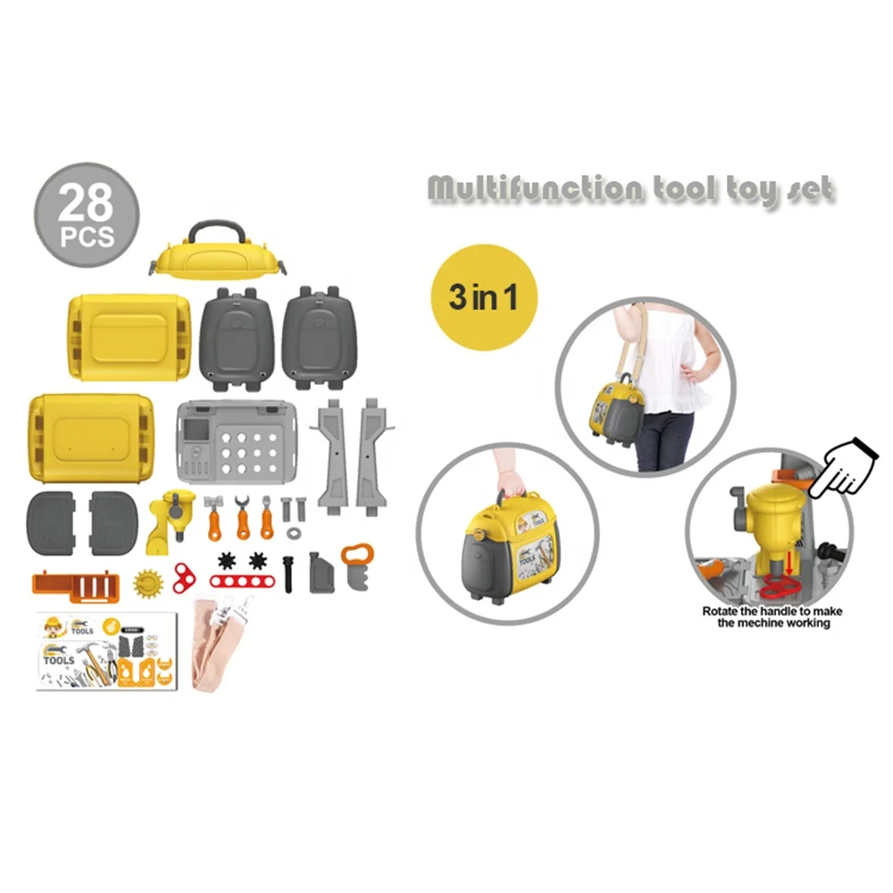 28pcs multifunction 3 in 1 tool work table boy mechanic pretend tool table for kids