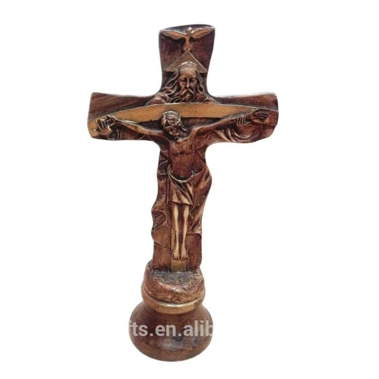 resin souvenir religious cross decoration custom made Polyresin 3D Jesus Cross