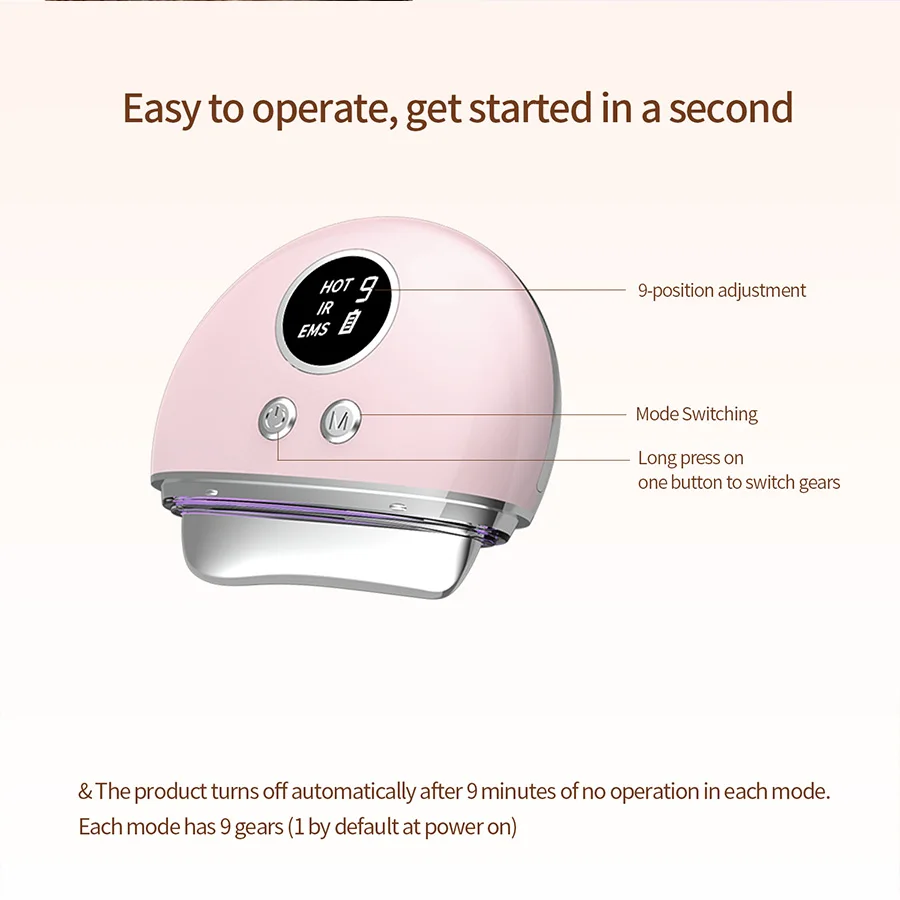2024 New EMS Electric Guasha Body and Facial Tool 3-Color LED Red Light Therapy Skin Care Face Lifting Massager Device