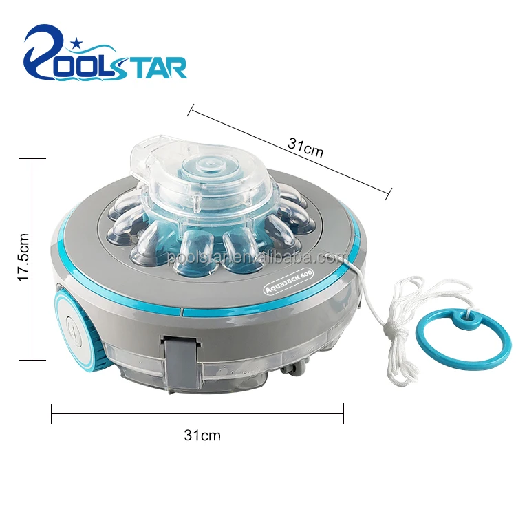 Poolstar Aquajack 600 Cordless Rechargeable Automatic robot Vacuum Cleaner 4000mAh Cleaning Swimming Pools GS ETL CE BSCI