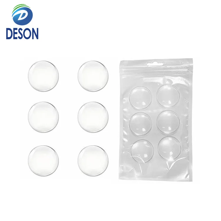 Deson Silicone Doors Stopper Wall Protector White Rubber Door Handle Bumpers With Self Adhesive Sticker for Door knobs
