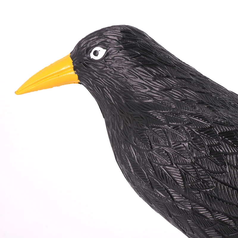 Stand Full Frame Shooting Hunting Equipment Plastic Black Crow Decoys w/Feet Stake