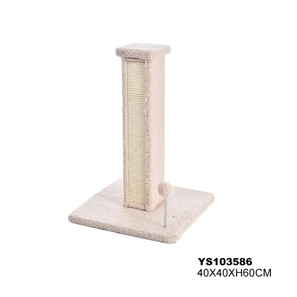 
Wholesale Velvet Fabric Square And Round Cat Scratching Post Small Cat Tree 