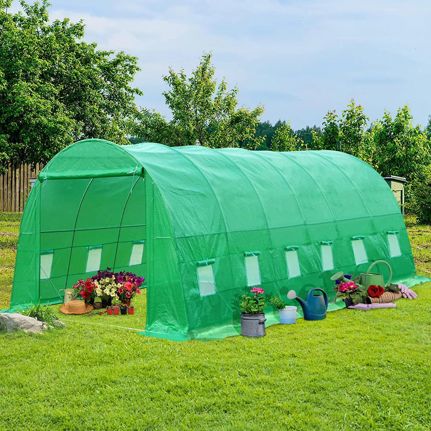 6x3x2 cm Winter Season Portable poly tunnel Greenhouse galvanized Steel Frame Agricultural greenhouse