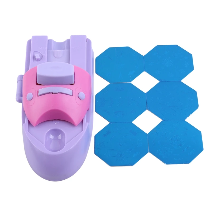 Manicure Art Pattern Nail Print Machine With 6Pcs Metal Stamp Pro Tool Color Draw Polish Printer