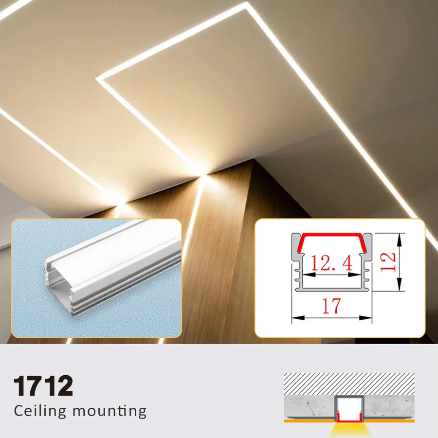2 Meters Surface / Recessed Aluminum Profile