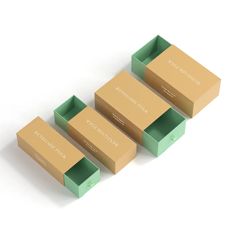 Free Design Custom Recyclable Paper Box Small Sliding Cardboard Box Packaging Luxury Cosmetic Gift Drawer Packaging Box