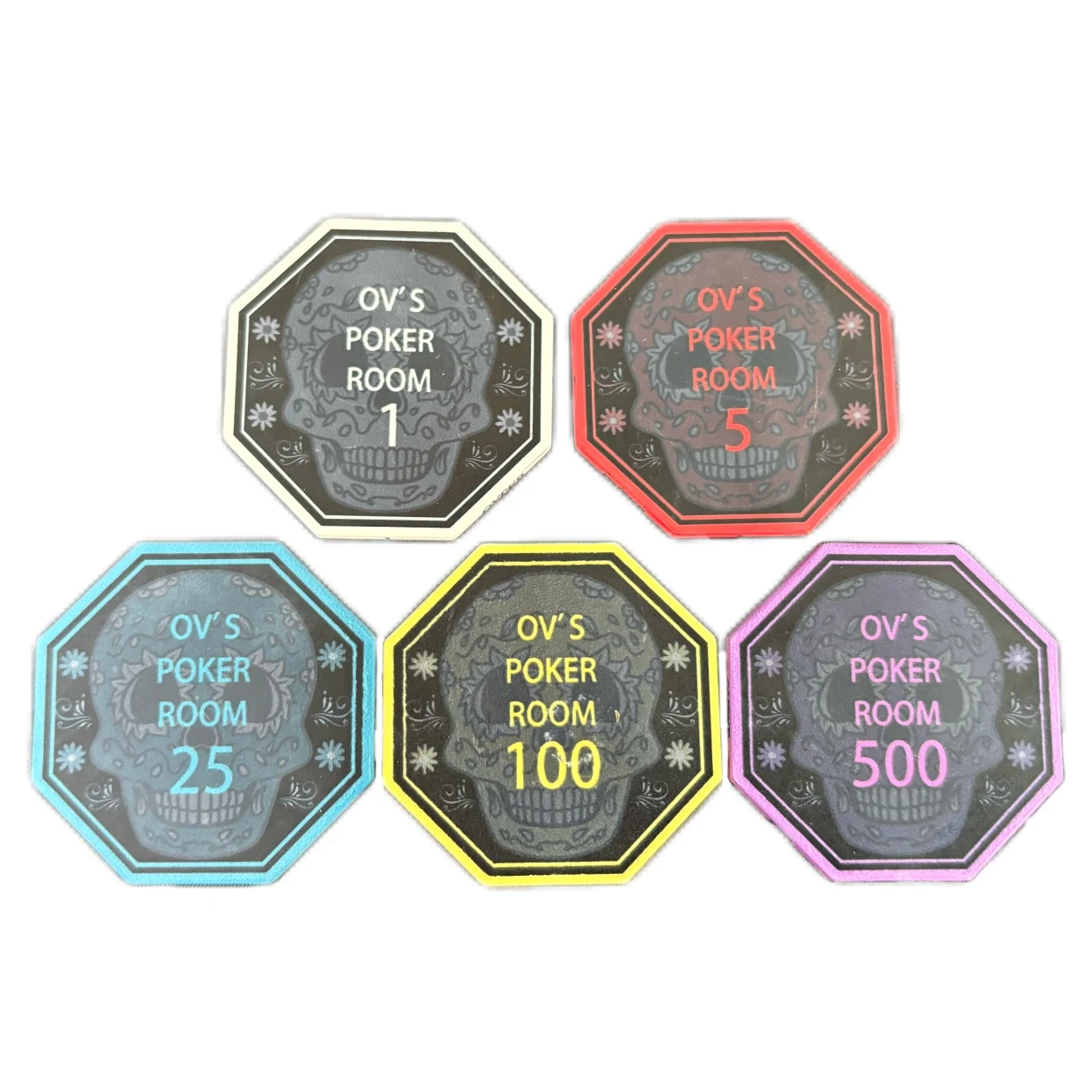 Hot Selling Customization 44 MM New Ceramic Octagonal Poker Chip For Casino Gambling Game