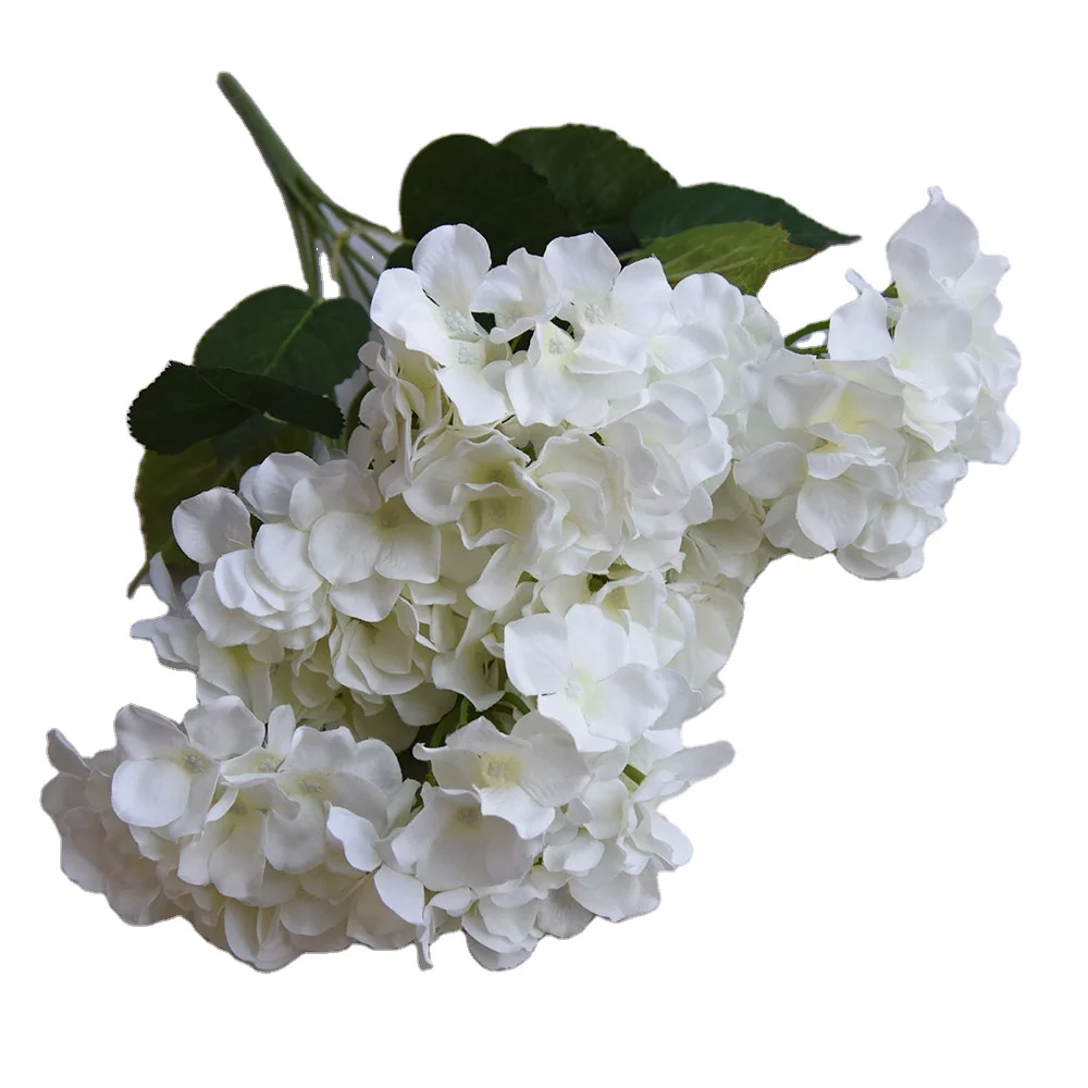3D printing 7 heads bunches Hydrangea artificial flower ivory for wedding Home party shop Baby shower decoration 12 colors
