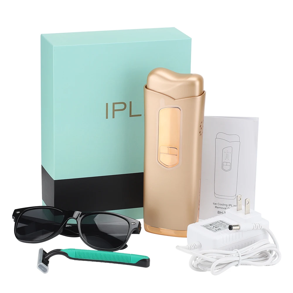 Ice Cooling IPL Hair Removal Device Portable Painless Epilator For  Facial and Hand all Body hair removal  with UK US Plug