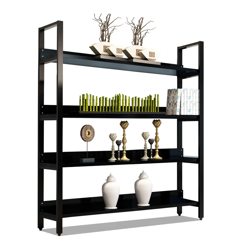 Industrial Bookshelf 4-Tier Vintage Bookcase and Bookshelves Wood and Metal Shelving Unit Display Rack and Storage Organizer