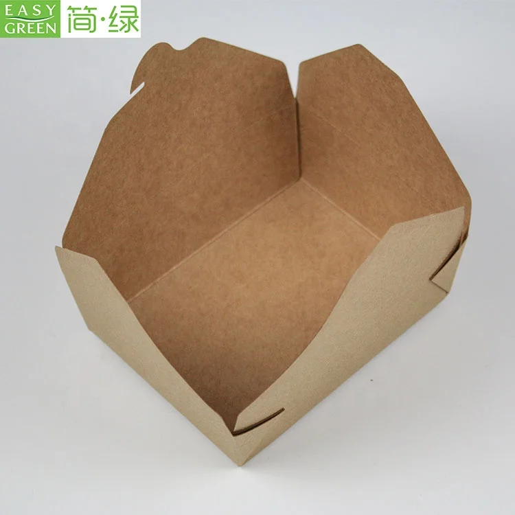 Easy Green disposable food to go kraft paper food packaging lunch box