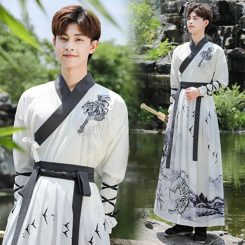 Chunqiu Dynasty Hanfu Men Chinese Traditional Ancient Kongfu Man Plus Size Sets China Dress For Male