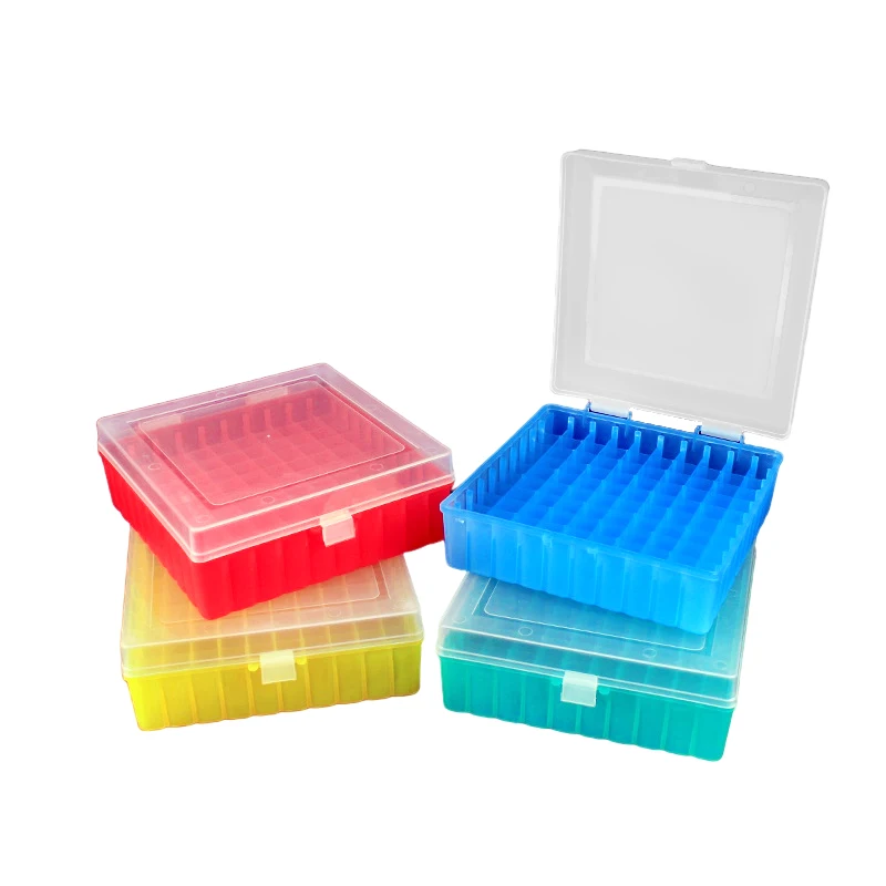 Universal laboratory  100 grid plastic freeze tube box with cover for lab storage