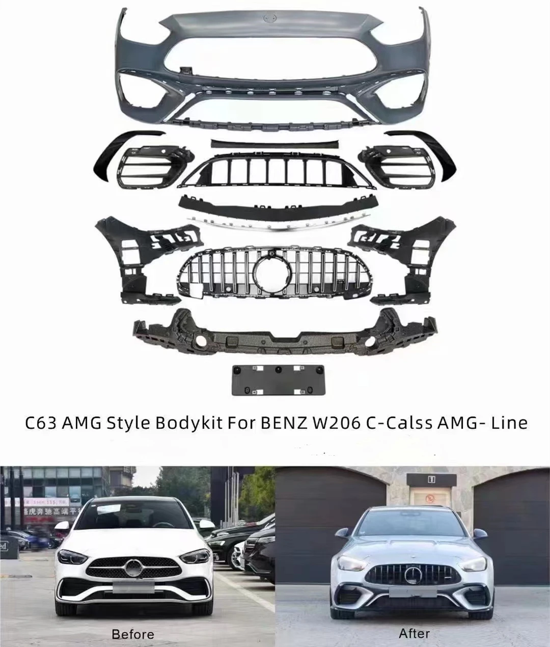 new C-CLASS 2022 High performance Updated CAR Parts for Mercedes-Benz C class W206 TO C63S