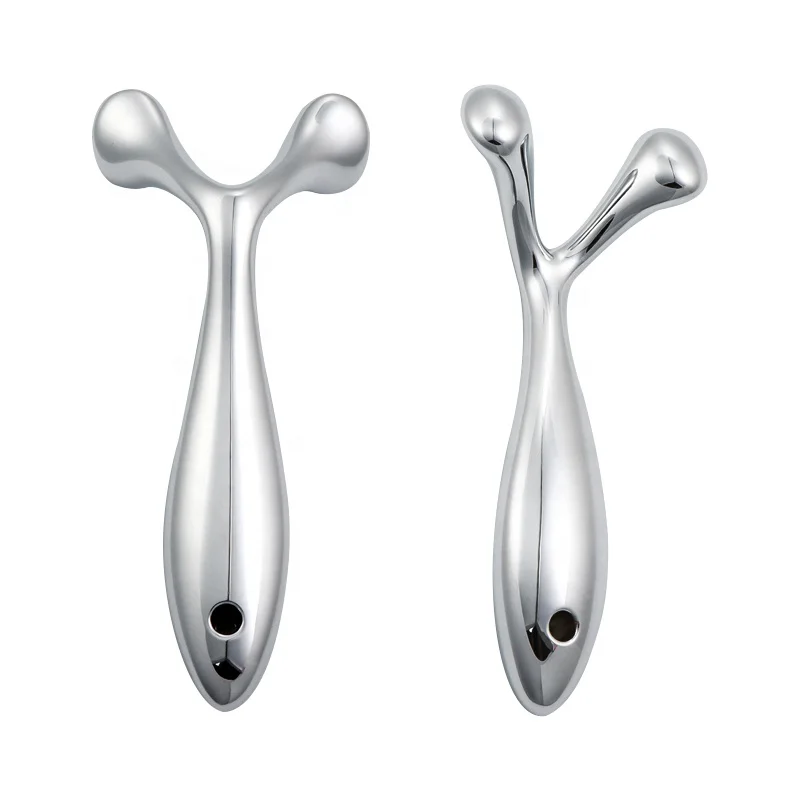 Beauty lifting nose gua sha board metal massage silver face scraping massager
