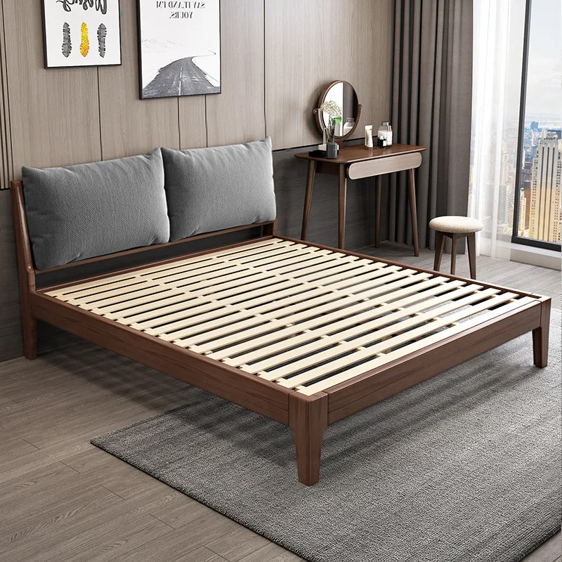 Factory Wholesale Modern Double Bed Multi Function Light Luxury Wooden Bed Frame Double Bed