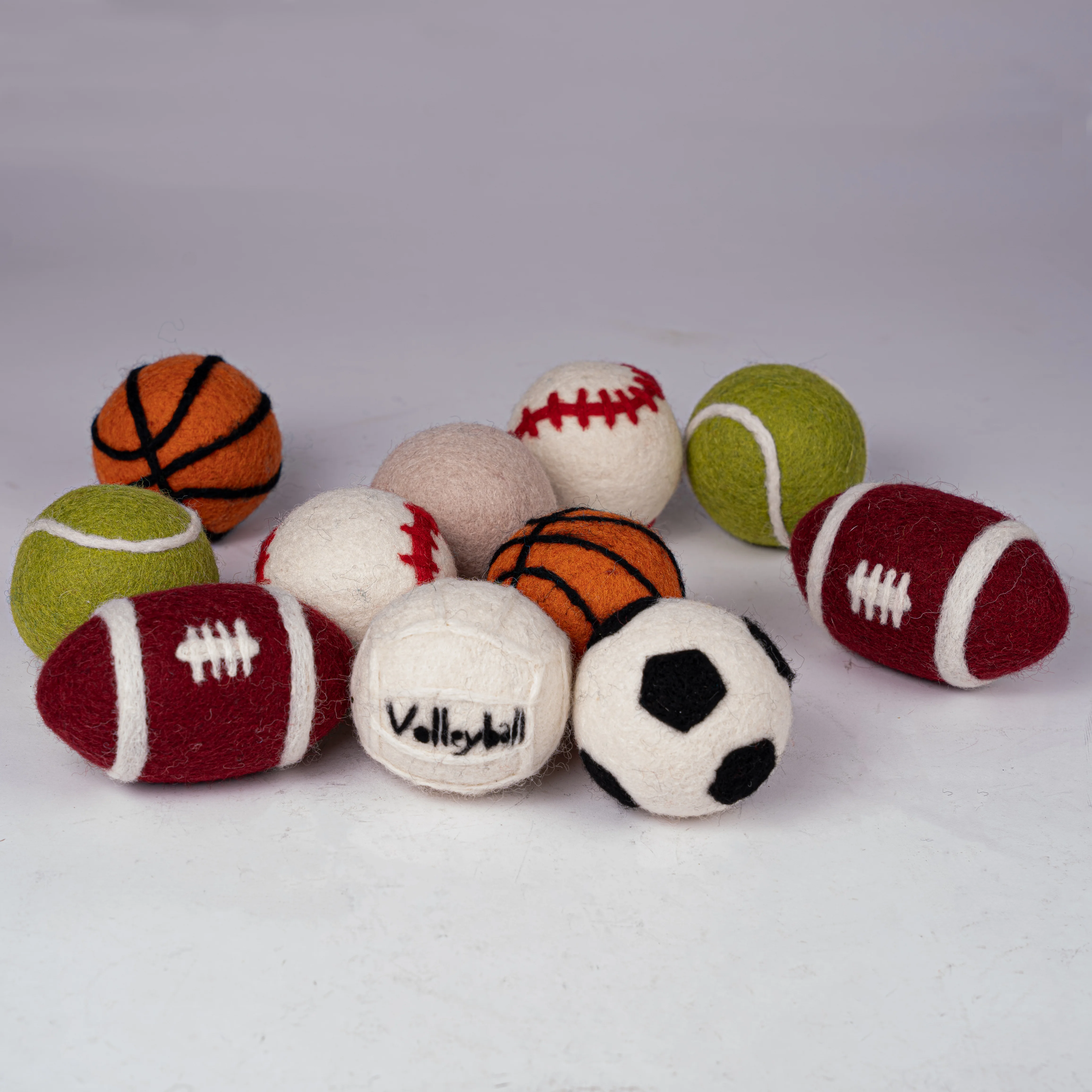 Felt Sports Balls Football, Basketball, Volleyball, Rugby Ball, Baseball, Tennis Ball Handmade eco friendly Montessori toys