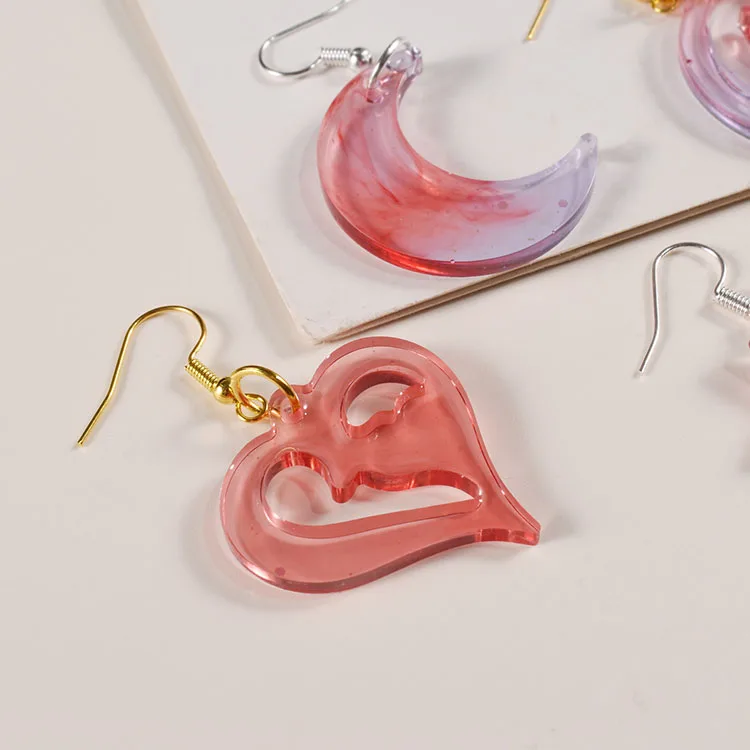 YS Exquisite Jewelry Making Mold Love Moon Resin Mold Leaves  Music Box Earrings Pendant Silicone Mold  Crafts Jewelry Making