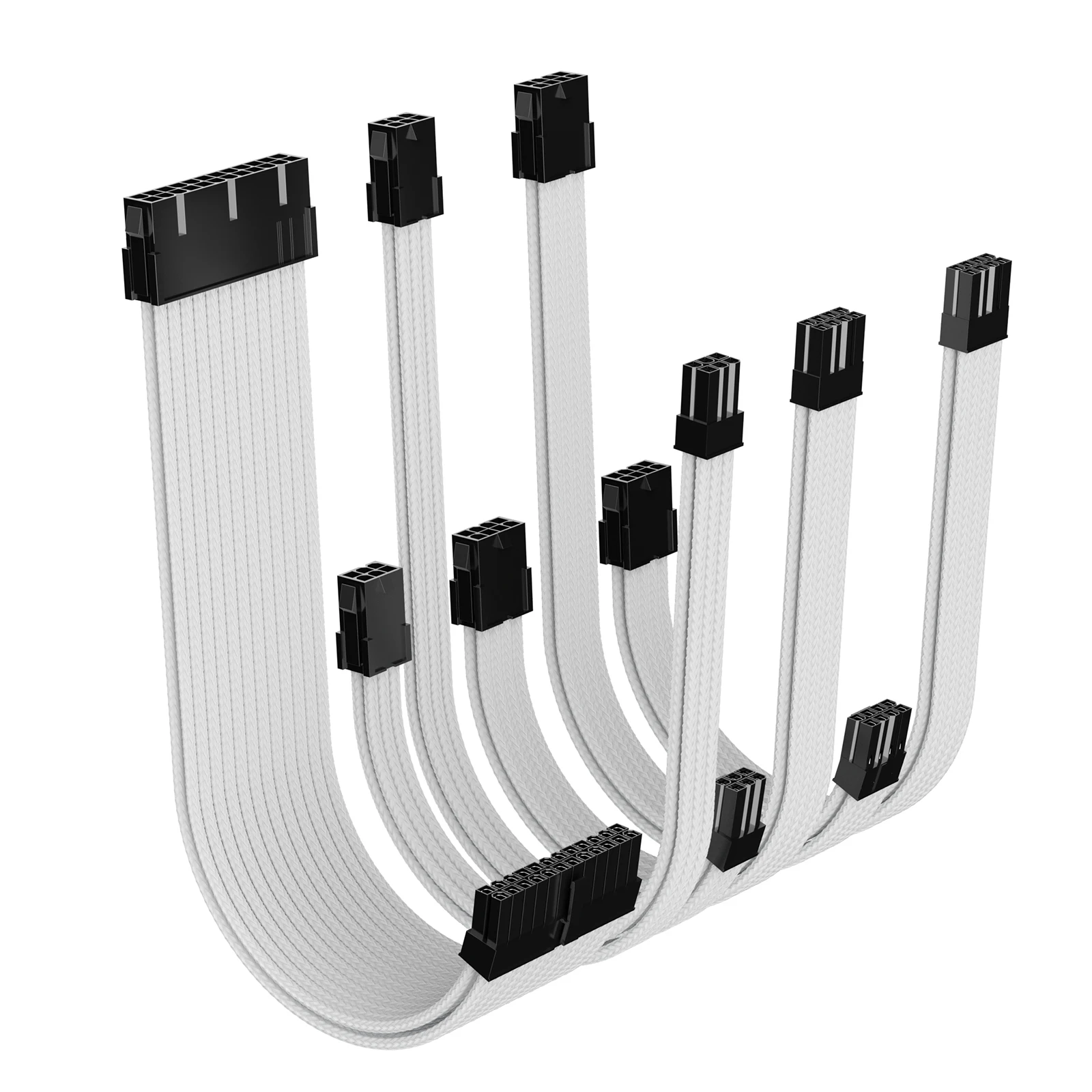 ASIAHORSE | Power Cords 1x24Pin ATX Extension Cable 2x(4 4)Pin EPS Cable 3x(6 2) PCIE Cable Custom Length