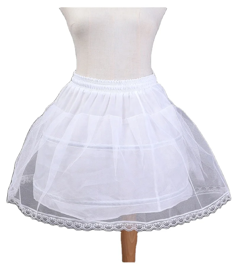 Детское бальное платье, Нижняя юбка с кружевом, детское платье-подъюбник из кринолина