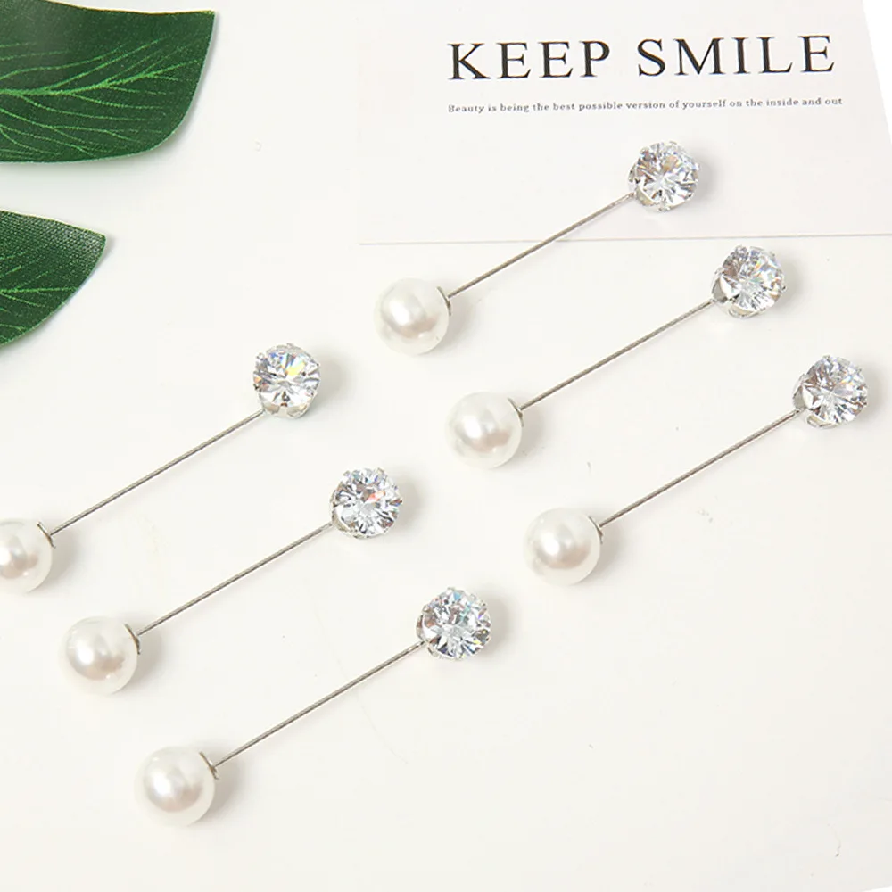 Islamic Head Scarf Pins Women Garment Accessories Muslim Pearl crystal Rhinestone Hijab Pin Brooch